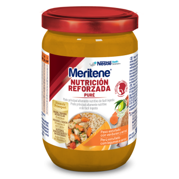 Meritene® Nutrición Reforzada - Puré Pavo Estofado con Verduras y Arroz - Tarro 300g