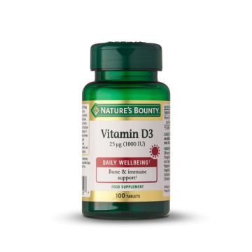 NATURE'S BOUNTY® Vitamina D3 25 µg (1000UI) - 100 comprimidos